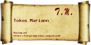 Tokos Mariann névjegykártya