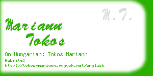 mariann tokos business card